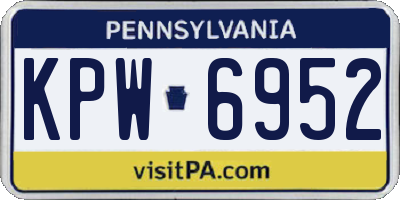 PA license plate KPW6952