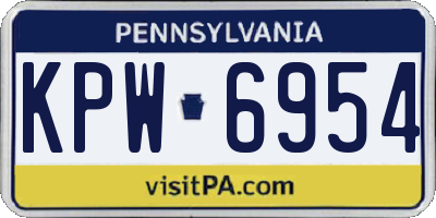 PA license plate KPW6954