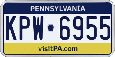 PA license plate KPW6955