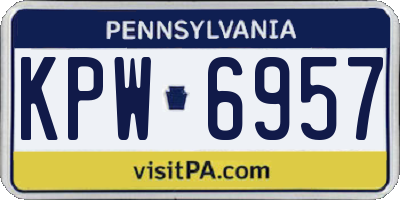 PA license plate KPW6957