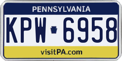 PA license plate KPW6958