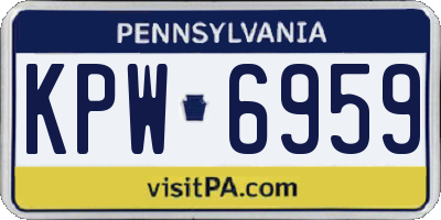 PA license plate KPW6959