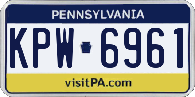 PA license plate KPW6961