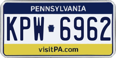 PA license plate KPW6962