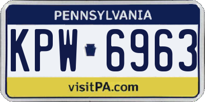 PA license plate KPW6963