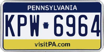 PA license plate KPW6964