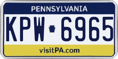 PA license plate KPW6965