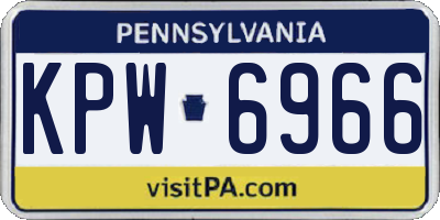 PA license plate KPW6966