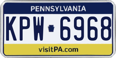 PA license plate KPW6968