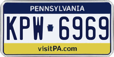 PA license plate KPW6969