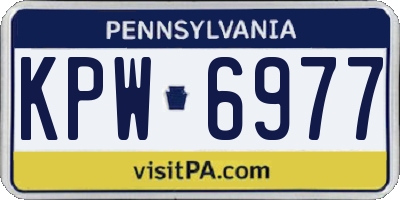 PA license plate KPW6977