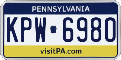 PA license plate KPW6980