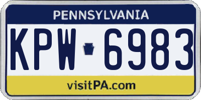 PA license plate KPW6983