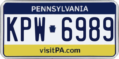 PA license plate KPW6989