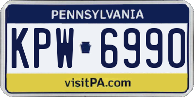 PA license plate KPW6990