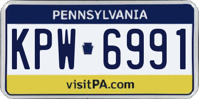 PA license plate KPW6991
