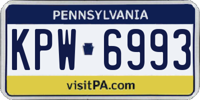 PA license plate KPW6993