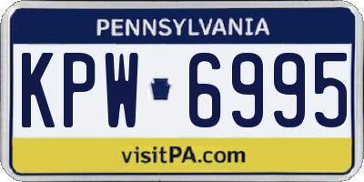 PA license plate KPW6995