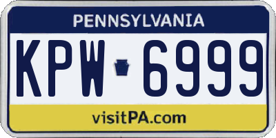 PA license plate KPW6999