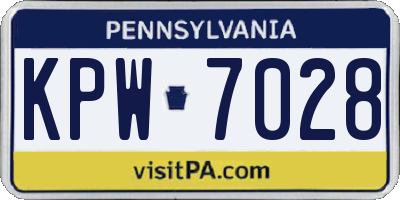 PA license plate KPW7028