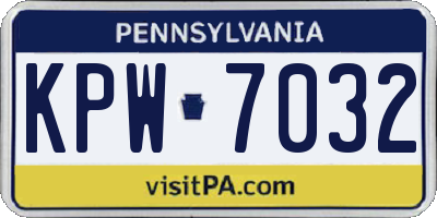 PA license plate KPW7032