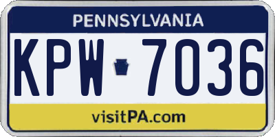 PA license plate KPW7036
