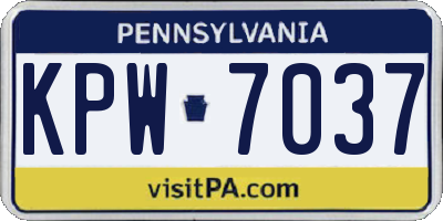 PA license plate KPW7037