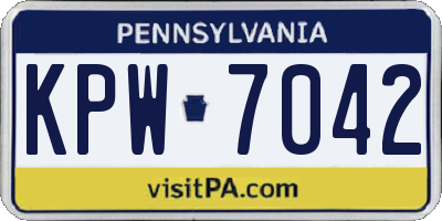PA license plate KPW7042