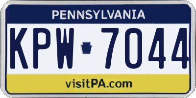 PA license plate KPW7044