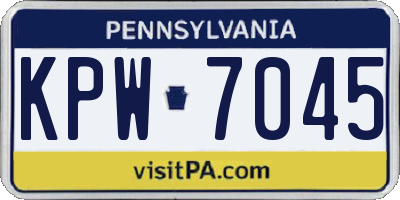 PA license plate KPW7045