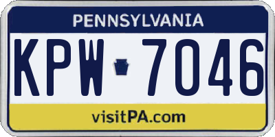 PA license plate KPW7046