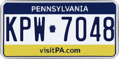 PA license plate KPW7048
