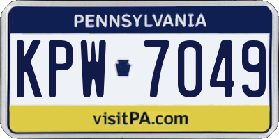 PA license plate KPW7049