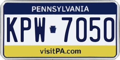 PA license plate KPW7050