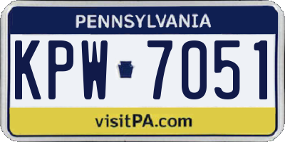 PA license plate KPW7051