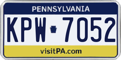 PA license plate KPW7052