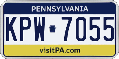 PA license plate KPW7055
