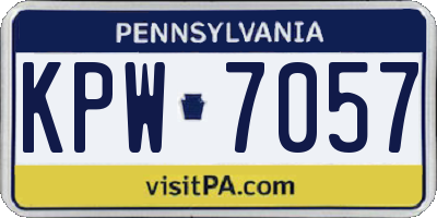 PA license plate KPW7057