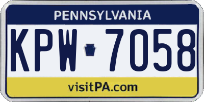 PA license plate KPW7058