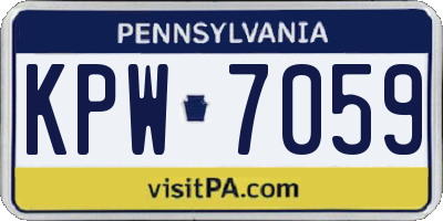 PA license plate KPW7059