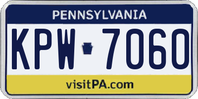 PA license plate KPW7060