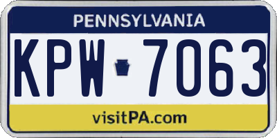 PA license plate KPW7063