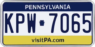 PA license plate KPW7065