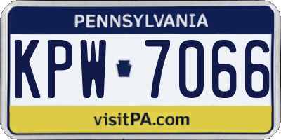 PA license plate KPW7066