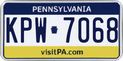 PA license plate KPW7068