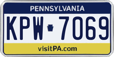 PA license plate KPW7069