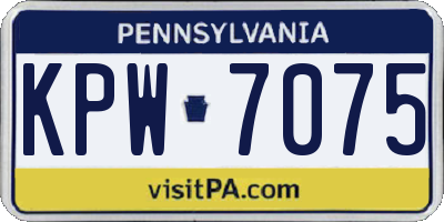 PA license plate KPW7075