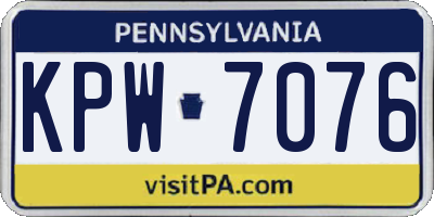 PA license plate KPW7076