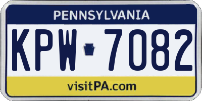 PA license plate KPW7082