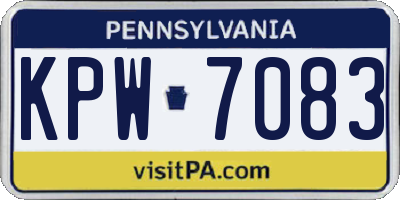 PA license plate KPW7083